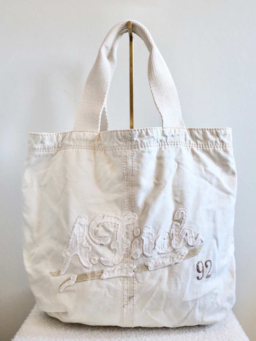 Vintage Y2K Abercrombie & Fitch Tote Bag Cream